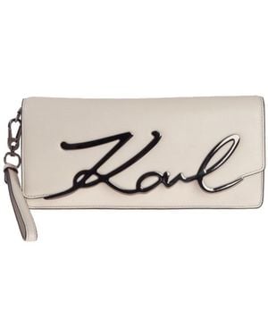 KARL LAGERFELD Karl Print Clutch - White