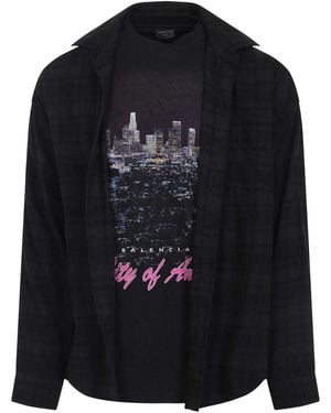 Balenciaga Ls Layered Shirt - Black