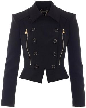 Elisabetta Franchi Double Breasted Jacket - Blue