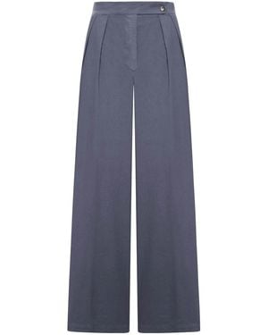 Dries Van Noten Pants With Pleats And Side Buttoning - Blue