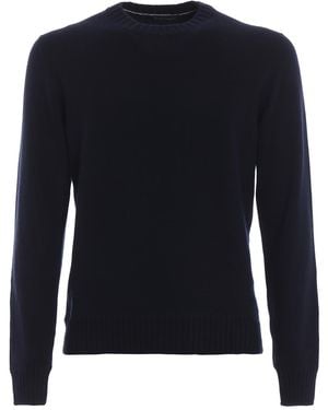 Paolo Fiorillo Maxi Ribs Detail Cashmere Crew Neck Jumper - Blue