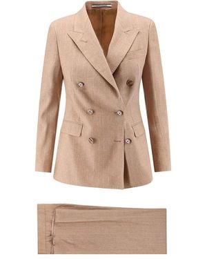 Tagliatore Paris Pinstripe Suit - Natural
