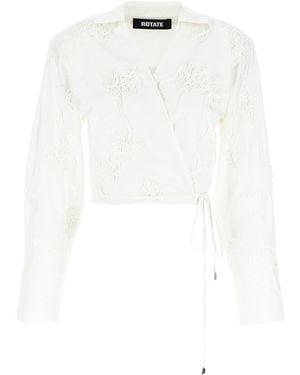 ROTATE BIRGER CHRISTENSEN Wrap Cotton Shirt - White