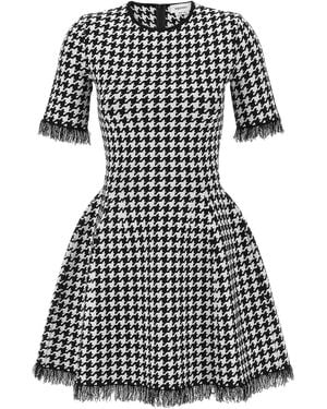 McQueen Houndstooth Dress - Black