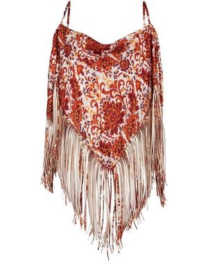 Rabanne Top With Fringes - Red