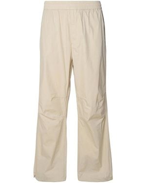 Burberry Cotton Blend Trousers - Natural