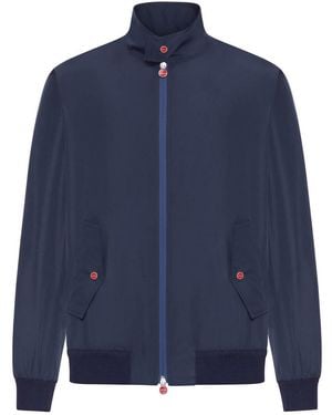 Kiton Technical Fabric Bomber Jacket - Blue