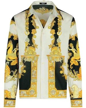 Versace Ivory Cotton Shirt - Yellow