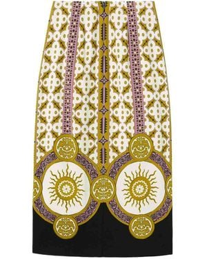 La DoubleJ Patterned Pencil Skirt - White