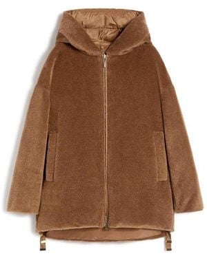 Max Mara Reversible Alpaca And Wool Padded Jacket - Brown