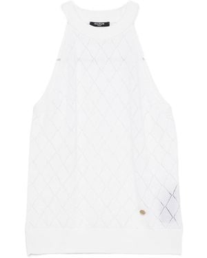 Balmain Maglia Di Lana - Bianco