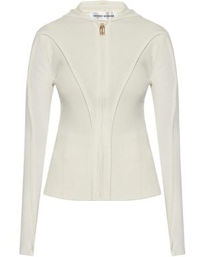 Victoria Beckham Zip-Up Hooded Jacket - White