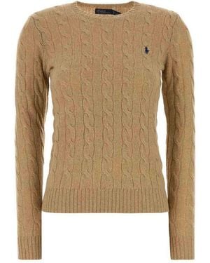 Polo Ralph Lauren Cable Wool And Cashmere Crewneck Jumper - Natural