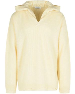 Laneus Ivory Wool Blend Sweater - Natural