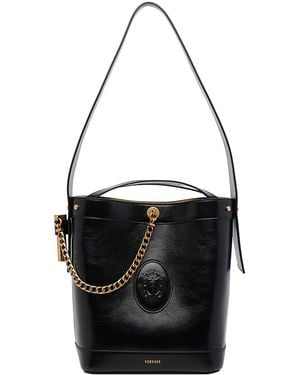 Versace Small Pivot Bucket Bag - Black