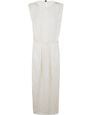 Maria Calderara Back Or Front Long Dress - White