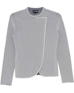 Emporio Armani Striped Blazer Jacket - Grey