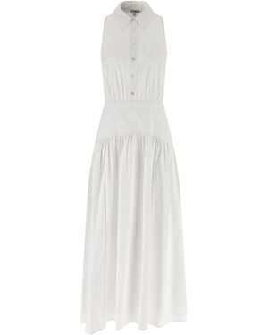 STAUD Romy Wrinkled Maxi Dress - White