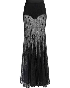 Elisabetta Franchi Lace Long Skirt - Black