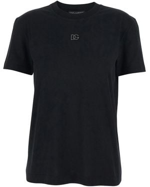 Dolce & Gabbana Crewneck Logo T-Shirt - Black
