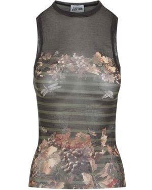 Jean Paul Gaultier Mariniere Grape Top - Gray