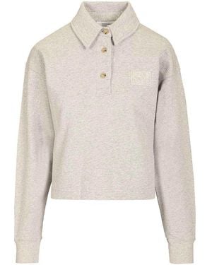 Maison Kitsuné Cotton Fleece Polo Sweatshirt - Natural