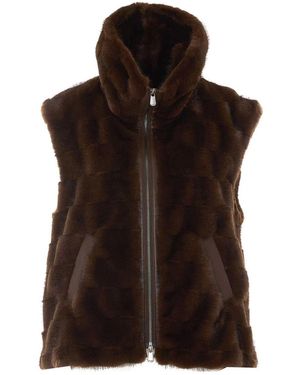 Pinko Glossina Vest With Zip Closure - Brown