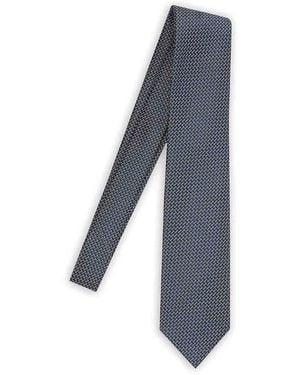 Tom Ford Geometric Pattern Silk Tie - Blue