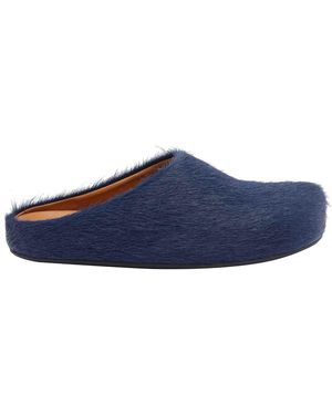 Marni Long Hair Fussbett Sabot - Blue