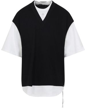 Mastermind Japan Layered Short Sleeves Vest Tee - Black