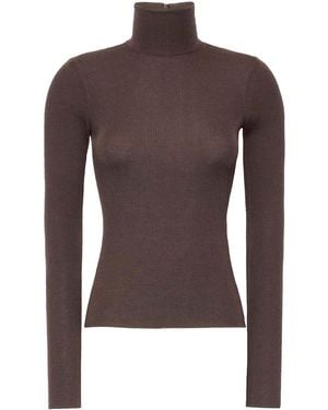 Max Mara Wool Yarn Turtleneck Sweater - Brown