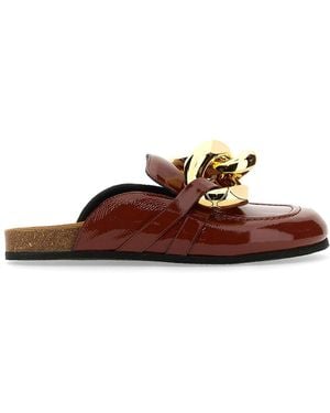 JW Anderson J.W. Anderson Chain-Link Leather Mules - Brown