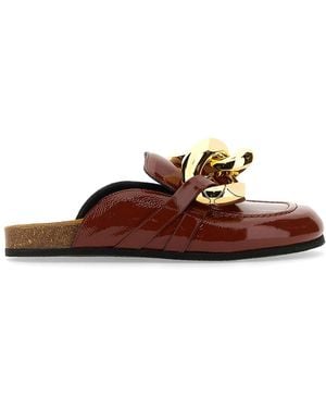 JW Anderson J.W. Anderson Chain-Link Leather Mules - Brown