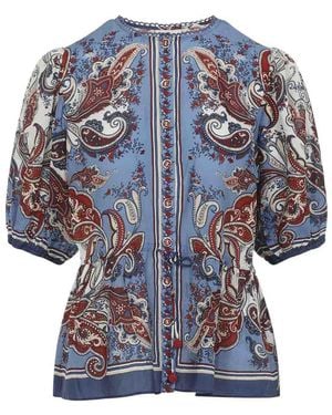 FARM Rio Paisley Scarf Shirt - Blue