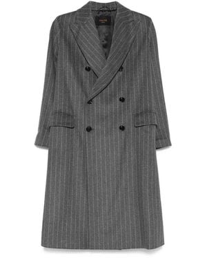 Paltò Wool Double-Breasted Coat - Grey