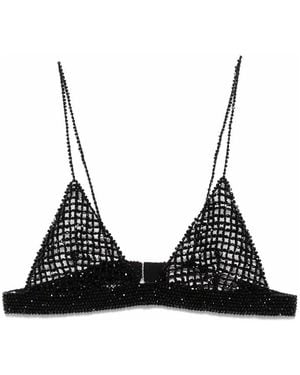 Golden Goose Crochet Top With Crystals - Black