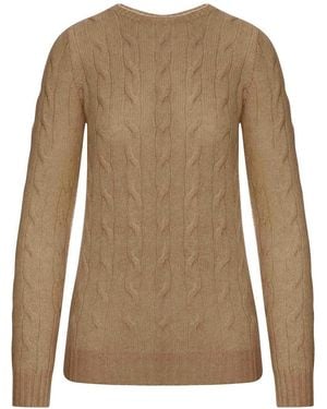 Polo Ralph Lauren Crewneck Cashmere Cable Knit Jumper - Brown