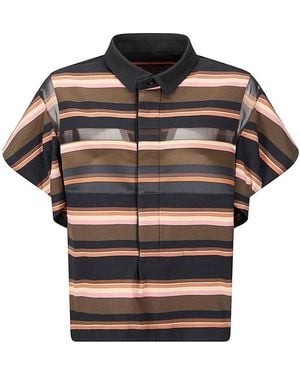 Sacai Horizontal Stripe T-Shirt - Black