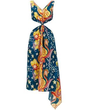 Marni 'No Vacancy Inn' Capsule High Summer Long Dress - Blue