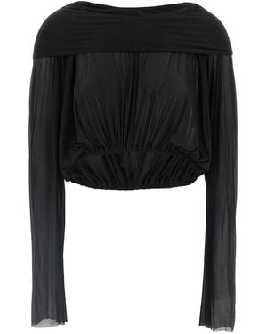 Rick Owens Crooped Hooded Tunic Jumper - Black