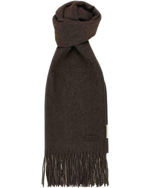 Agnona Scarf With Fringes - Black