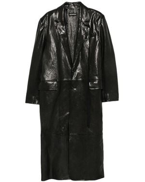 Ann Demeulemeester Leather Outerwear - Black