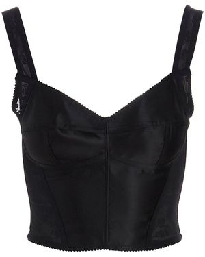 Dolce & Gabbana Lace Insert Corset - Black