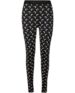 Marine Serre Moon Printed Jersey Stirrup Leggings - Black