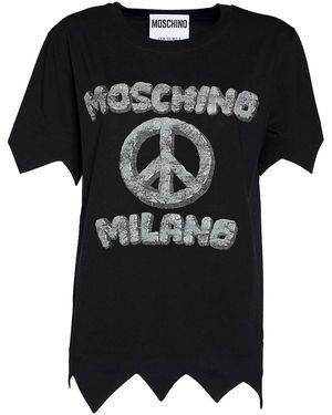 Moschino Carved Stones Logo T-Shirt - Black
