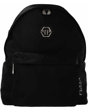 Philipp Plein Logo Nylon Backpack - Black