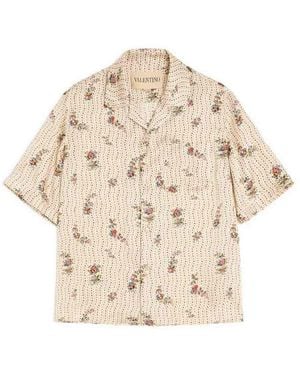 Valentino Papier Floral Bowling Shirt - Natural