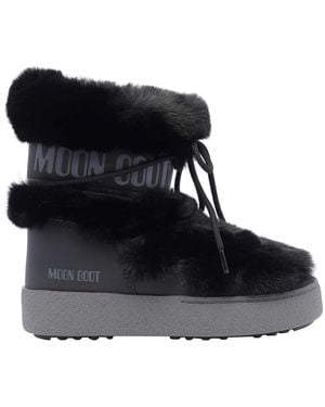 Moon Boot Ltrack Tube Faux Fur Booties - Black