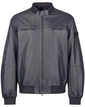 Peuterey Nappa Leather Biker Jacket - Gray