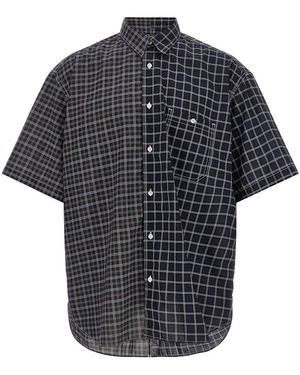 Comme Des Garcons Hommes Plus Check Patterned Shirt - Black